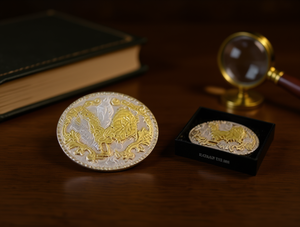 Fibbia Rotonda Grande in Lega Argento Opaco Nero 4,5 cm per Cinture - Accessorio Placcato - Product Image 2