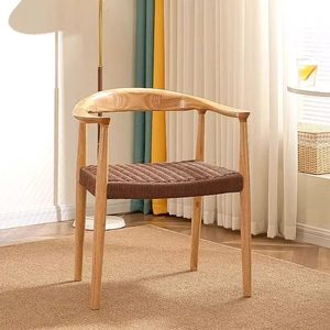 BST Luxury Walnut Solid Wood Simulation Rope <strong>Weaving</strong> Nordic Style Italian Style <strong>Dining</strong> <strong>Chair</strong> Suitable for Restaurants and Hotels - Product Image 2