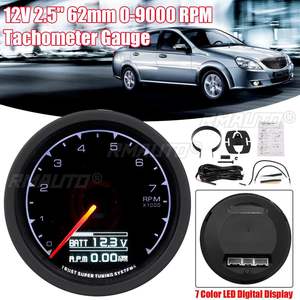 Tacómetro Digital LCD de 62 mm y 2.5 Pulgadas con 7 Colores, Medidor de Presión de Aceite, Temperatura del Agua, Vacío, Voltaje y Turbo Boost con Sensor - Product Image 1