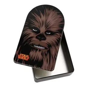 Gedruckt Spezielle Form Benutzerdefinierte Geschenk Wrap Box Leere Blechdosen Verpackung für Star Wars Design