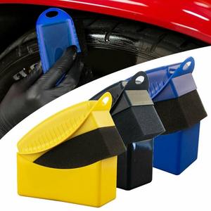 <b>Car</b> Wash Wheel Brush Plastic Handle Sponge Wax Applicator Detailing Accessory for Tire Polishing Auto Exterior Care - Product Image 6