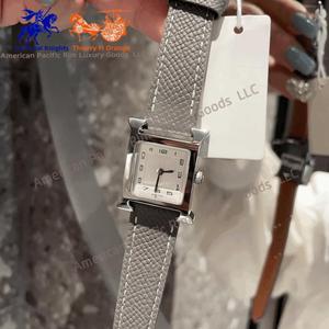 Reloj Cuadrado Analógico de Lujo para Mujer, Marca H 2025, Correa de Cuero Pequeña, Esfera de Cristal, Estilo Simple, Movimiento de Cuarzo - Product Image 1