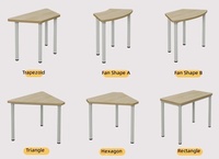 Table et chaise combinées colorées, table spéciale pour les élèves de maternelle et d'école primaire, mobile, table trapézoïdale