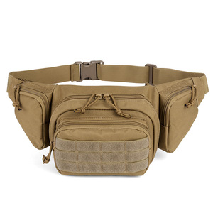 Sac banane de sport Hy8272 en tissu Oxford kaki résistant à l'eau, sac de rangement tactique pour course à pied et activités de plein air, support de téléphone portable - Product Image 1