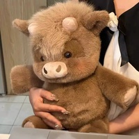 Juguetes CP, Peluche de Vaca Highland Corriendo de 45 cm, Lindos Animales de Peluche como Panda, Perro y Oveja para Niños