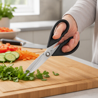 Ciseaux de cuisine polyvalents avec étui de protection, ciseaux en acier inoxydable durables, lavables au lave-vaisselle, poignée confortable à prise souple