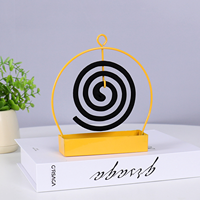 Support en fer forgé en spirale pour spirales anti-moustiques, résistant à la chaleur, porte-encens répulsif, couleur jaune, style nordique, accessoire de décoration intérieure