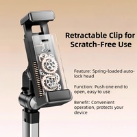 Support de téléphone télescopique réglable pour sol, trépied à bras flexible pour diffusion en direct, visionnage vidéo mains libres au lit ou sur le bureau
