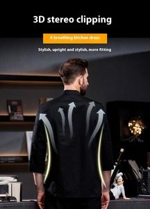 Uniformes de Chef Premium de Alta Gama, Chaquetas de Chef Transpirables de Poliéster/Algodón de Manga Larga, Unisex, para Uso en Restaurantes y Bares |   Otoño Invierno - Product Image 3