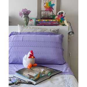 Liberty Embroidered San Gallo Lace <b>Single</b> Cotton <b>Sheet</b> in Wisteria Color <b>Bedding</b> Set Accessory - Product Image 1