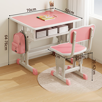 Ensemble de bureau et chaise scolaire en métal pas cher pour enfants, réglable en hauteur, durable, écologique, idéal pour la maison, le bureau et la chambre