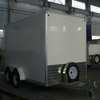 Remorque de transport fermée en fibre de verre GW avec porte arrière à rampe, dimensions 10x6x6, charge utile maximale 750 kg