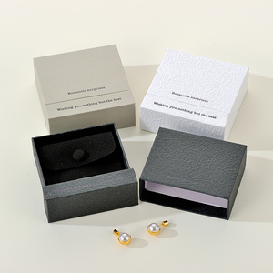 Custom Logo Sliding Drawer Square Jewelry Packaging <b>Box</b> Cardboard Paper Gift <b>Box</b> for <b>Earrings</b> Premium Jewelry <b>Box</b> - Product Image 2