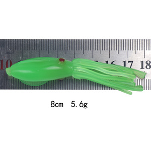 Señuelo de pesca que brilla en la oscuridad, cebo suave de PVC de 8cm para pesca en el mar, pesca de caballa desde embarcación, paquete de 3 - Product Image 4