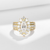 Bague de fiançailles marquise 6*12mm, bagues en or, bagues en moissanite, bagues en diamant, bagues de promesse en argent sterling 925 pour femmes