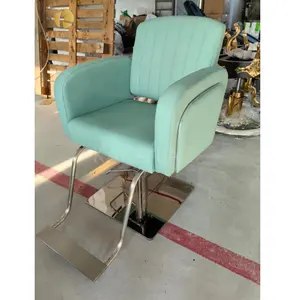 Green styling chair salon barber chair Barber chair with silver base