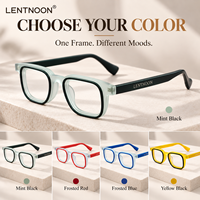Montures de lunettes en acétate épais avec logo personnalisé, lunettes optiques carrées géométriques rétro de luxe, fabriquées à la main, prêtes à être expédiées