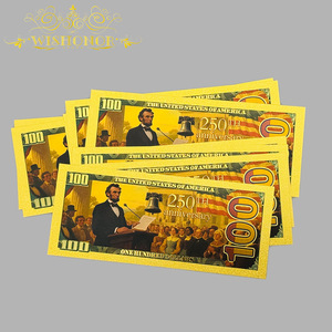 عملة ورقية ذهبية تذكارية للذكرى المئوية للولايات المتحدة بتصميم لينكولن مصنوعة من الذهب عيار 24 قيراط للجمع - Product Image 2