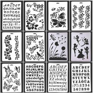 Plastic (PP/PET) Custom Shape Art Painting <b>Journal</b> Stencil Set 0.25mm Thickness for Painting/Drawing/Decoration-Custom PS07 - Product Image 1
