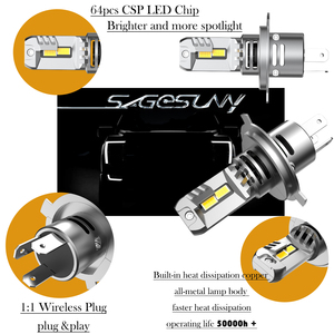 <span class=keywords><strong>Prix</strong></span> d'usine en gros H4 LED projecteur phare 48W 5000LM 6500K 280 degrés émettant la même conception que hid phare pour voiture - Product Image 6