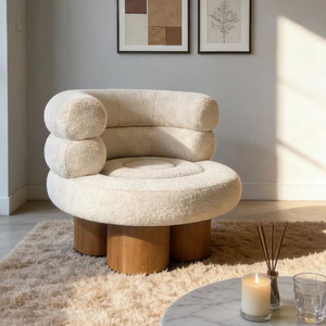 <span class=keywords><strong>Fauteuil</strong></span> individuel minimaliste italien, style nordique, en laine d'agneau blanche, avec accoudoirs en métal, <span class=keywords><strong>fauteuil</strong></span> de salon, coussin en éponge pour salon, chambre à coucher - Product Image 4