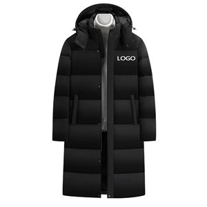 Veste d'hiver pour homme, nouvelle veste en <span class=keywords><strong>duvet</strong></span> ultra-épaisse à cinq couches, résistante au froid extrême à zéro degré, longue, au-dessus du genou, en <span class=keywords><strong>duvet</strong></span> de canard blanc - Product Image 1