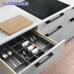 Lgedis Cabinet Door Handles Aluminum Alloy Black Bar Shape Minimalist Design For Wardrobe Kitchen Furniture Hardware - Product Image 2