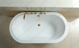 Vasca da Bagno Singola <span class=keywords><strong>in</strong></span> Fibra di Vetro Dorata 1500mm, Prezzo di Fabbrica Olandese, Certificata CE, Vasca Freestanding per Adulti - Product Image 6
