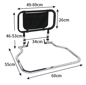 Barre d'assistance de lit pour personnes âgées, barrière latérale de sécurité en métal, longueur 80 pouces, réglable pour patients - Grande Vente - Product Image 3