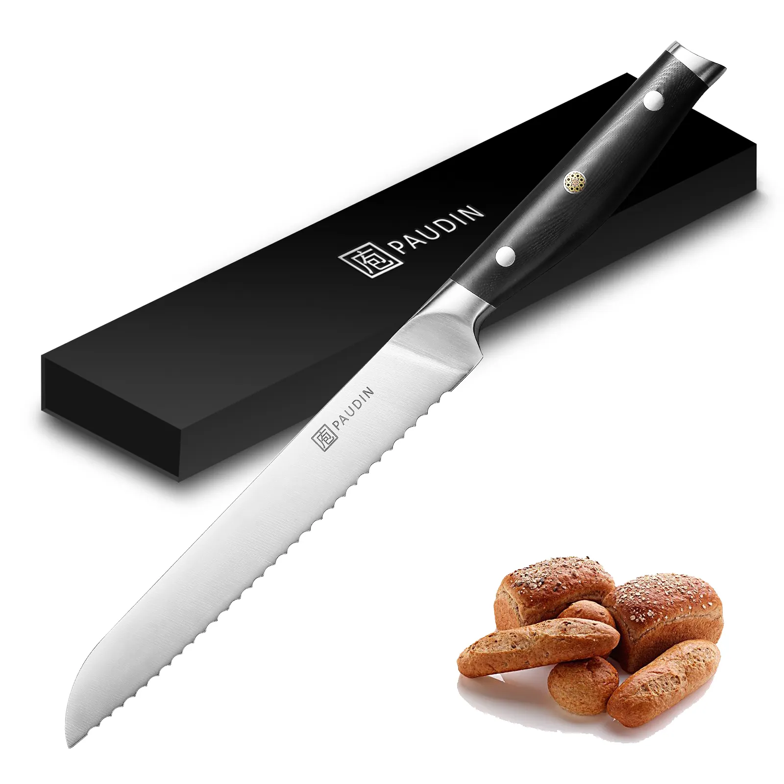 8 inch carbon steel bread knife slicer professional stainless kitchen chef knife utensils ergonomic handle cutlery set