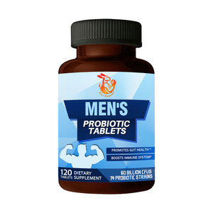 Comprimés Probiotiques Premium pour Hommes 60 Milliards de UFC 14 Souches avec Prébiotiques pour le Soutien de la Santé Digestive et Immunitaire Intestinale - Product Image 1