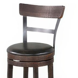 Flint Swivel Counter <b>Stool</b> Chair Set of 2 Modern Soft Black Faux <b>Leather</b> Brown Living Room Home Furniture - Product Image 4