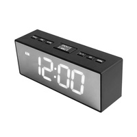 Miroir LED Réveil numérique double USB Horloge de table de bureau Chambre à coucher Bureau Décoration intérieure despertador reloj