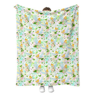 Haute qualité doux lavable mignon fée <span class=keywords><strong>clochette</strong></span> fée dessin animé princesse filles enfants bébé couverture impression personnalisée jette des couvertures - Product Image 5