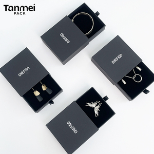 <b>Black</b> Luxury Drawer Style Custom logo Jewelry <b>Box</b> for Necklace and Earrings - Product Image 3