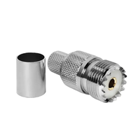 Approvisionnement d'usine PL 239 PL239 UHF RG6 5D-FB BJR300 Câble Uhf Femelle Jack Hembra Connecteur Soudure Soudage en Stock ROHS Laiton