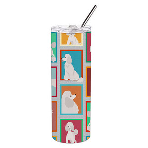 Tumbler Sottile in Acciaio Inossidabile con Motivo Barboncino Bianco Standard - Product Image 5