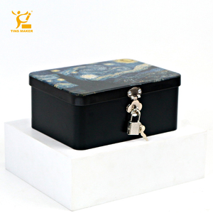 Oem ODM nhà máy tùy chỉnh kích thước bản lề hộp thiếc phổ biến in kỹ thuật số có thể khóa container lớn cho sô cô la đóng gói quà tặng <span class=keywords><strong>tin</strong></span> - Product Image 1