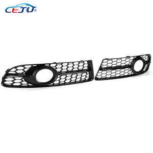 กระจังหน้ารถยนต์กันชนรังผึ้งสีดำมันวาวฝาครอบไฟตัดหมอกสำหรับรถ <span class=keywords><strong>Audi</strong></span> <span class=keywords><strong>A4</strong></span> <span class=keywords><strong>S</strong></span> S4 <span class=keywords><strong>B7</strong></span> 8E 8H 2005-2007 - Product Image 3