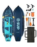 Kayak de pêche gonflable ESUP avec logos personnalisés, deux porte-cannes, trois chambres à air, certificat CE, planche à pagaie SUP, jeux aquatiques