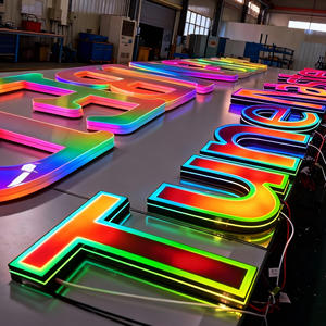 Letras luminosas <span class=keywords><strong>LED</strong></span> 3D personalizadas, impermeables, con iluminación RGB, para decoración de tiendas y negocios. - Product Image 4