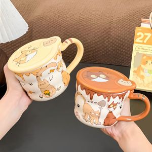 Taza de Café de Cerámica con Tapa, Diseño de Gato Adorable, Taza de Porcelana para Leche, Agua y Bebidas, Regalo de Cumpleaños al por Mayor para Amigos - Product Image 3