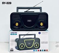 Nouveau haut-parleur portable sans fil SY-329, stéréo, 10W, caisson de basses, lampe de poche, charge solaire, haut-parleur actif, radio FM/TF/USB