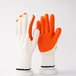 Nagelneu M Warmhandschuhe Mantel Gummi Lieferanten 13 g Polyester Formband Sand beschichtet Handschuh laminierte Latex-Handfläche