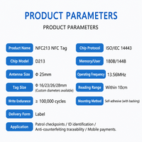 Étiquettes NFC personnalisées imprimées pour vêtements, autocollants RFID inscriptibles 13,56 MHz pour l'image de marque des vêtements, l'inventaire et la lutte contre la contrefaçon