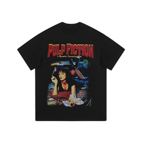 Direkt bedrucktes, hochwertiges, gewaschenes, gealtertes Kurzarm-T-Shirt, amerikanische Retro-<span class=keywords><strong>Streetwear</strong></span>-Marke für Herren, lässiges, lockeres Retro-T-Shirt - Product Image 3