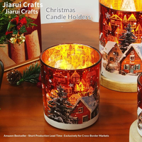 Diffuseur d'aromathérapie parfumé de Noël en verre, coupé au laser, creux, électroplaqué, sans flamme, parfum longue durée pour