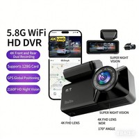 Caméra de tableau de bord portable 4G à double objectif avec écran IPS, enregistreur vidéo grand angle 170°, WiFi, SIM, Cloud DVR et application en direct