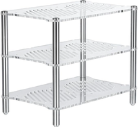 Support audio en acier personnalisable à 3 niveaux avec étagères ventilées pour le rangement d'amplificateurs Hi-Fi et de platines