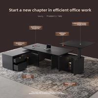 Bureau de direction de luxe, table de patron, réglage électrique, minimaliste, moderne, mobilier de bureau haut de gamme